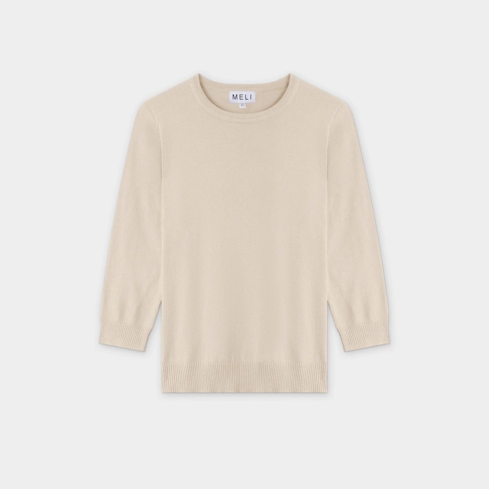 Fame on Central Meli Basic Crew Sweater in Ivory size M